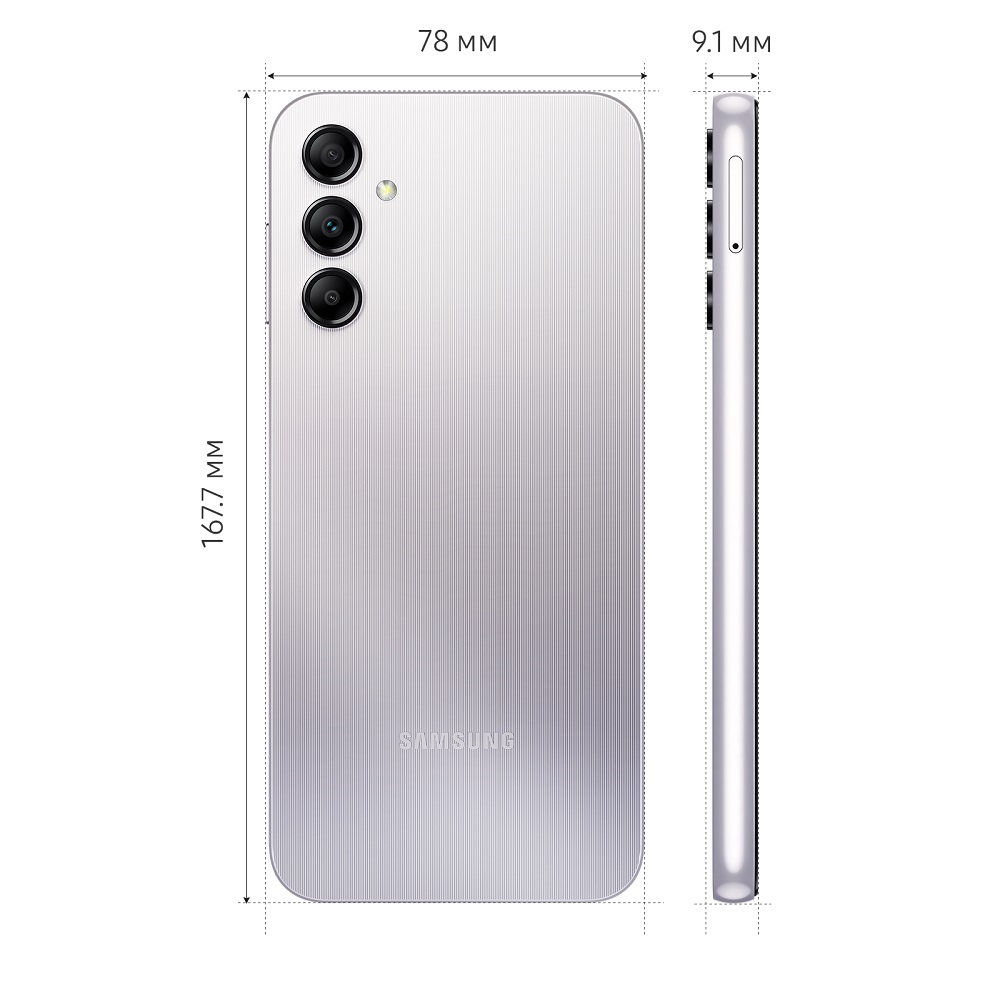 Смартфон Samsung Galaxy A14 4/128Gb серебряный